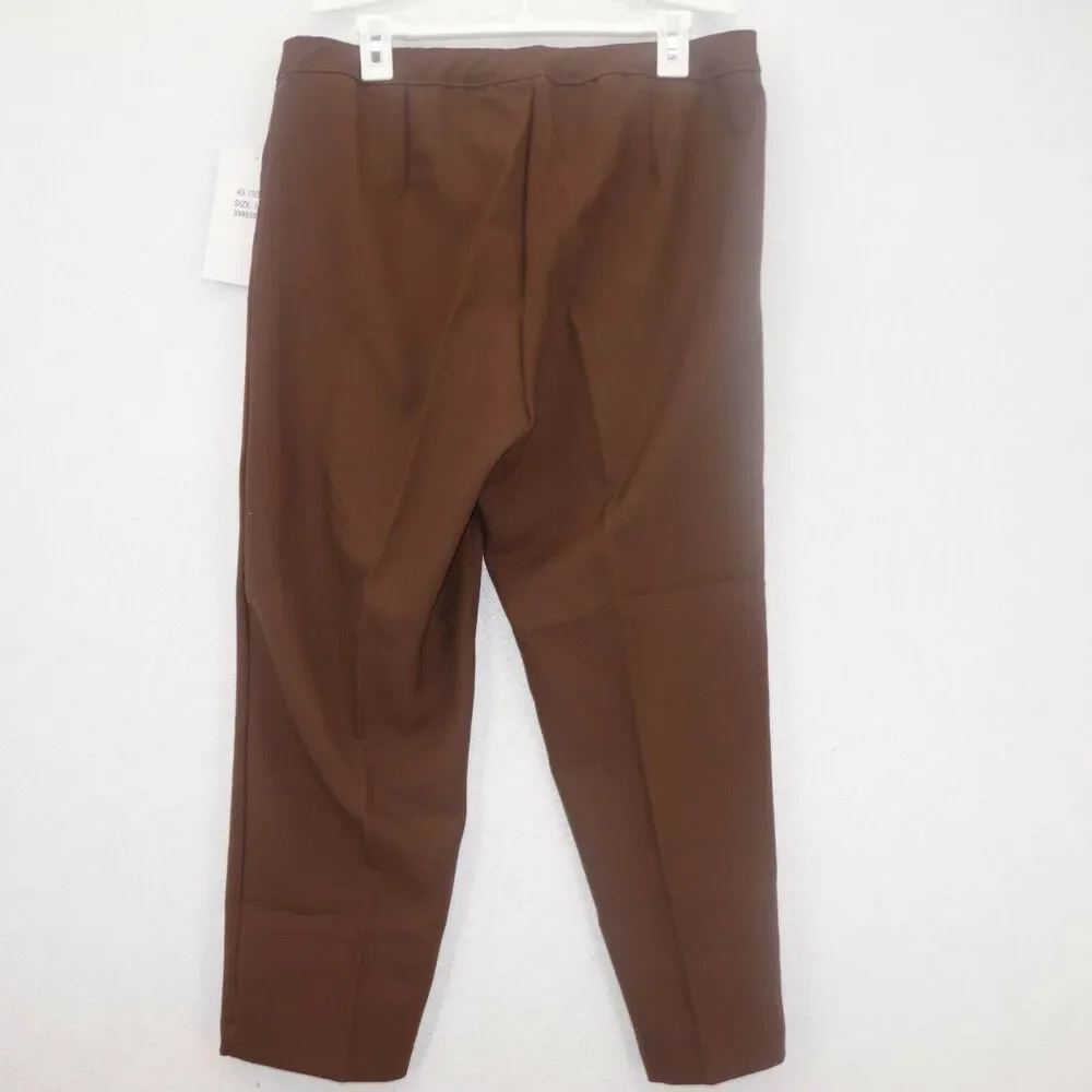Bend Over Women's 16W  Brown Pull On Dress Pants NEW